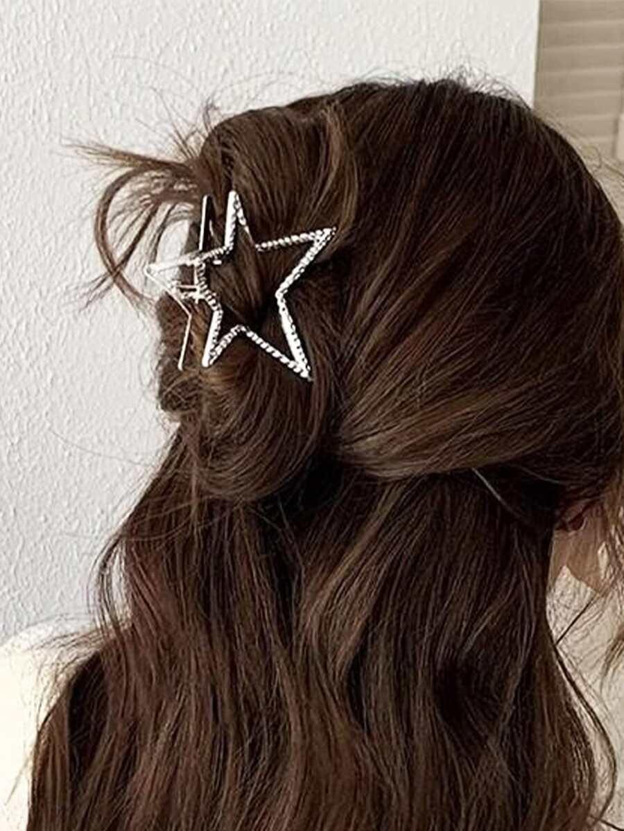1шт Женская заколка для волос в стиле Y2k, украшенная звездой, для повседневной носки на улице АРТИКУЛ: sc2307293991989034