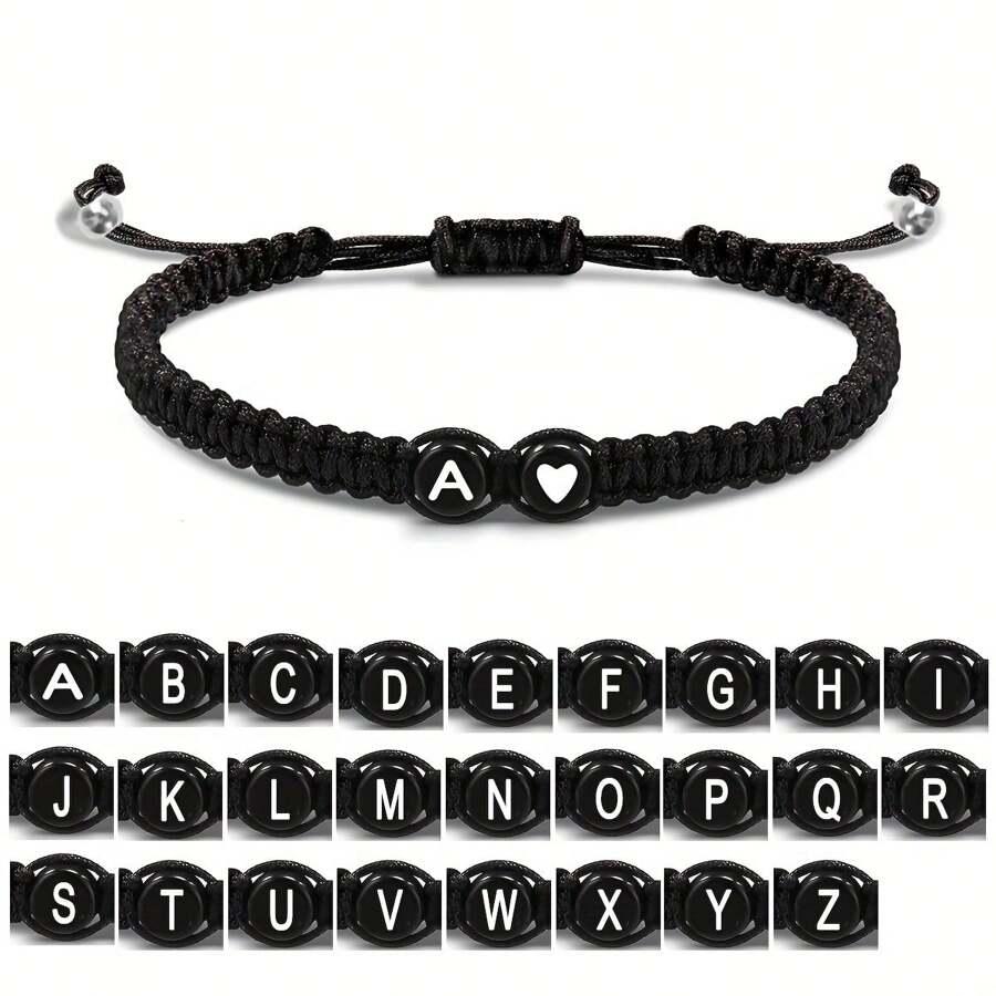 1pc Black & White Heart  Bracelet, Minimalist Lover Jewelry Bracelet SKU: sj2311045414233336