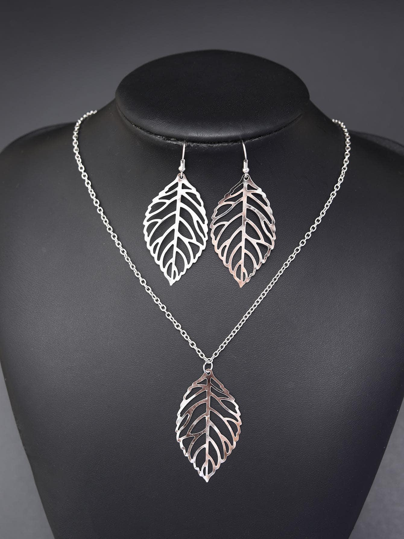 3pcs/set Leaf Decor Jewelry Set SKU: sj2304251301490330
