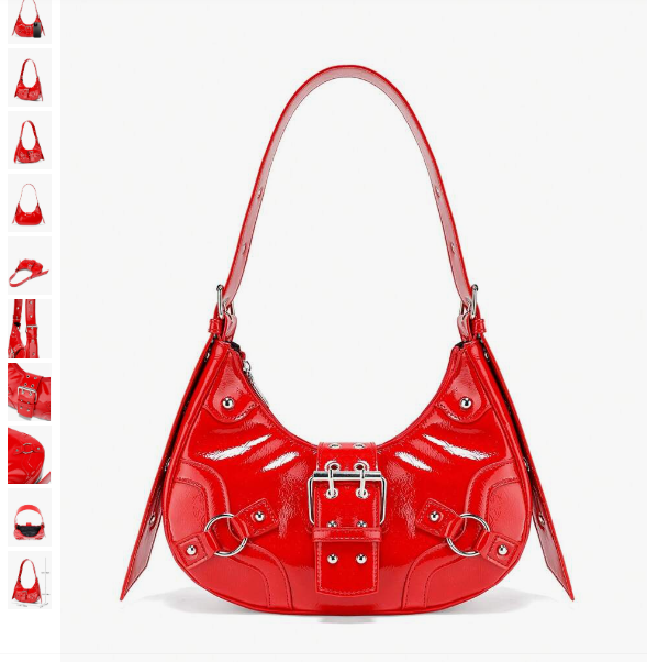 Funky Punk Style Steampunk Punk Style Buckle, Red PU Leather All-Match Shoulder Bag Zipper Buckle Design Decoration For Teen Girls, Women, College Students, Party Girls, Perfect For , Gift, The Day Of The Dead SKU: sg2302153030056317