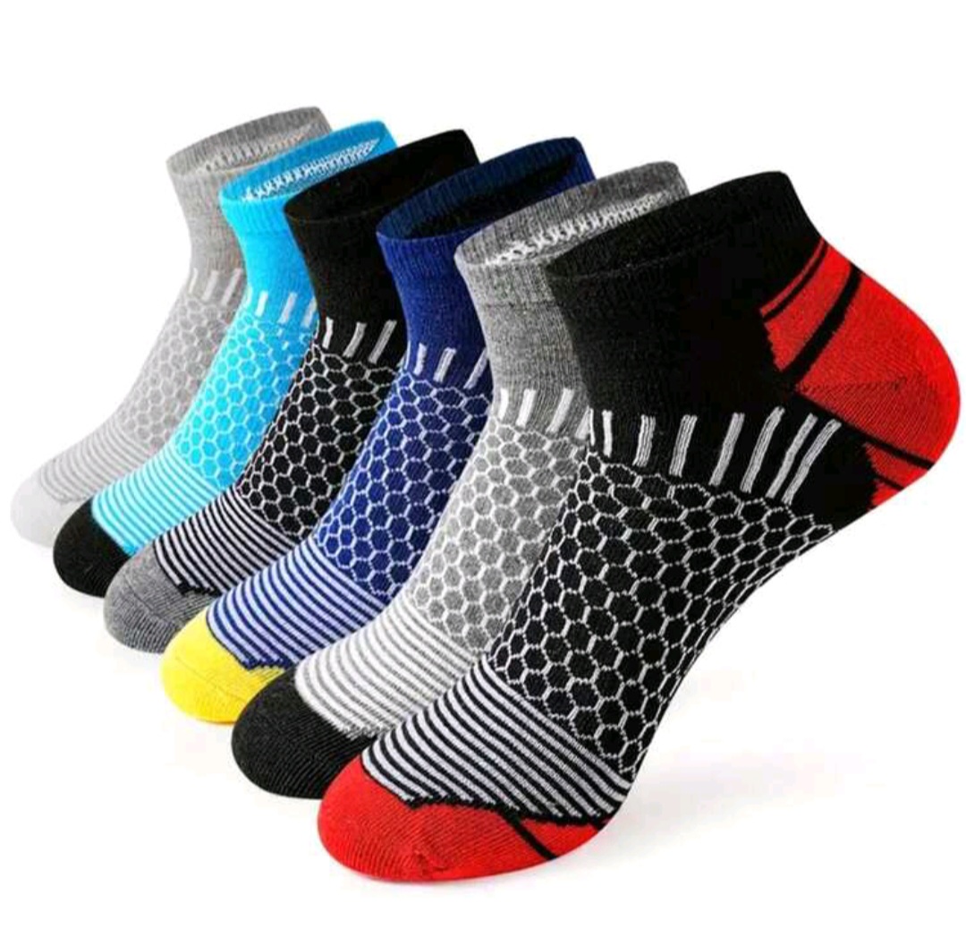6 пар 6pairs/Pack Men's Thin, Breathable, Sweat-Absorbing Casual Sports Short Socks In Multiple Colors