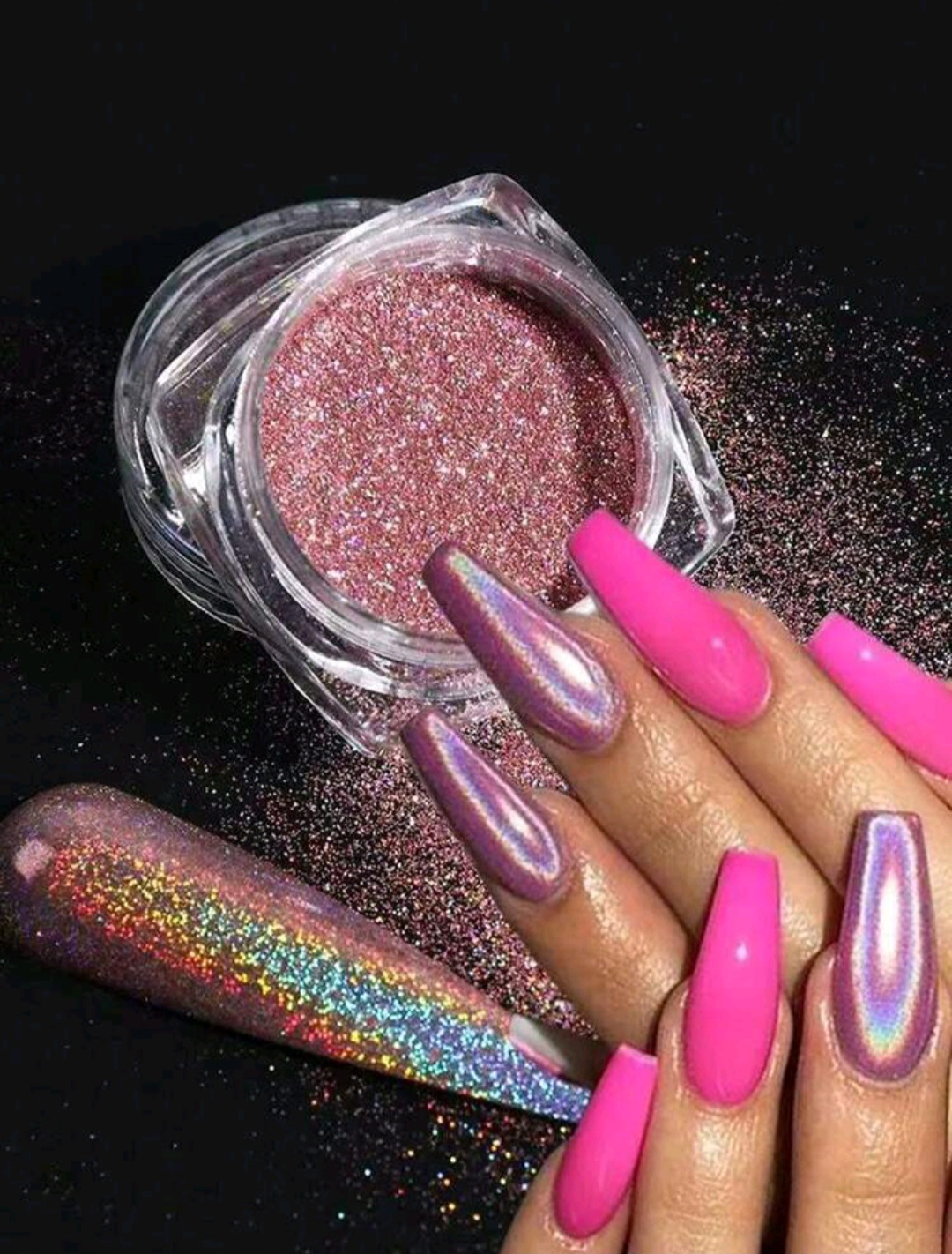 ПРИСТРОЙ!!! Втирка для ногтей  Black Friday Y2K Aesthetic Chrome Mirror Glitter Nail Art Powder, 1box Chameleon Pigment Shimmering Powder Manicure Nail Art Decorations DIY Nail Charms Nail Gems Nail Supplies