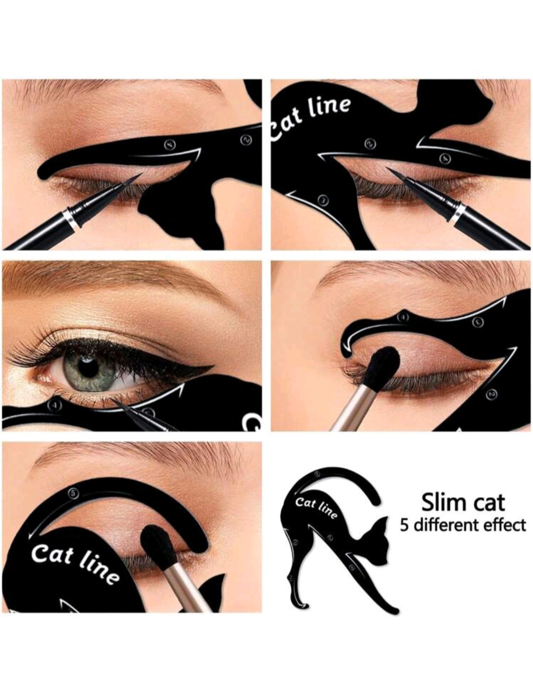 ПРИСТРОЙ!!!1 шт трафарет    1-Piece Cat Eye Eyeliner Stencil Set, Wing And Smokey Eye Shadow Applicator, Perfect For Eyeliner Liquid, Waterproof Eyeliner Pencil, Eyeliner Gel, Eyeliner Brush. Great For Beginners And Professional Makeup Artists.