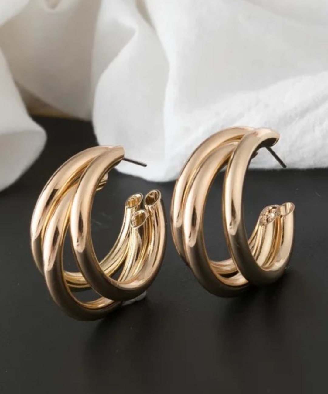 ПРИСТРОЙ!!!   Серьги 1pair Simple Vintage Metallic Hoop Earrings