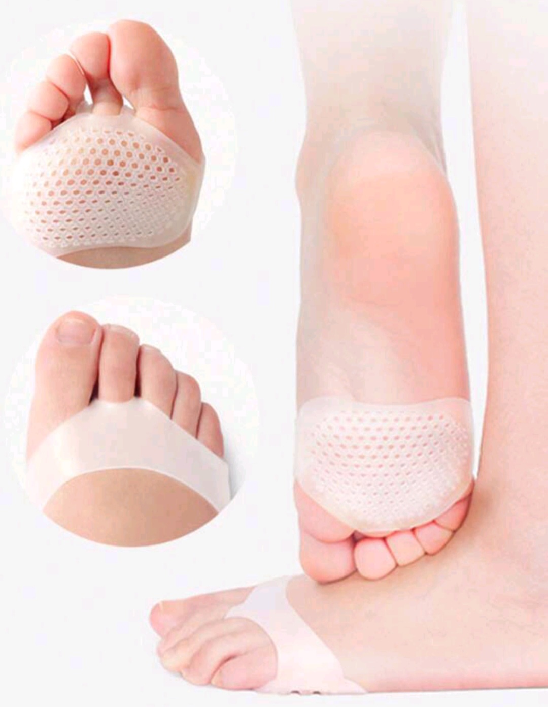 ПРИСТРОЙ!!!Honeycomb Silicone Foot Cushion Women's Half-Size Cushion High Heels Forefoot Cushion Non-Slip Foot Protector Shoe Cushion