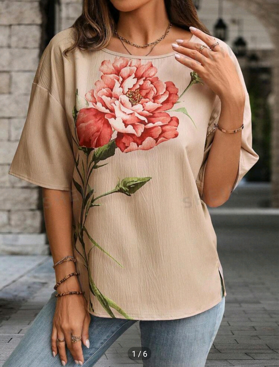 Vacation Trendy Retro Cotton Linen Flower Printed Shirt