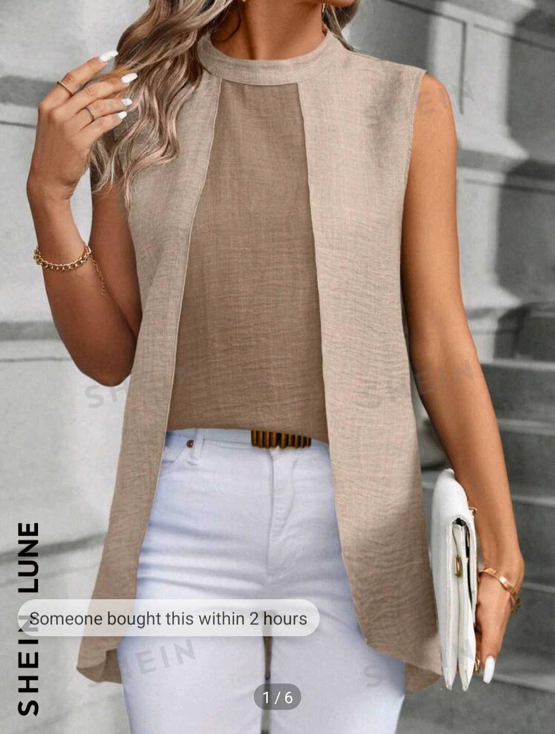 SHEIN LUNE Solid Asymmetrical Hem Sleeveless Blouse For Dailywear