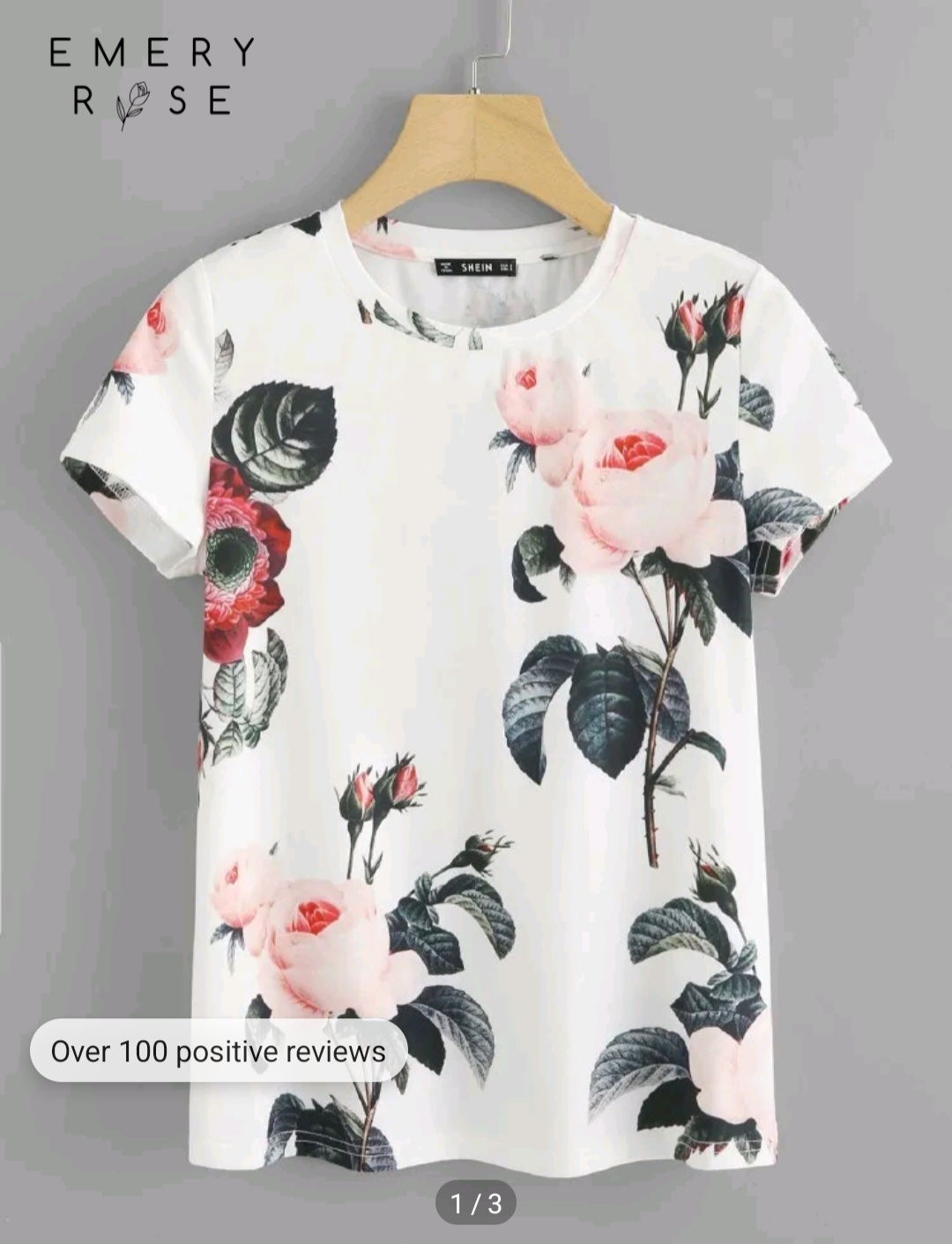 EMERY ROSE Large Flower Print Tee