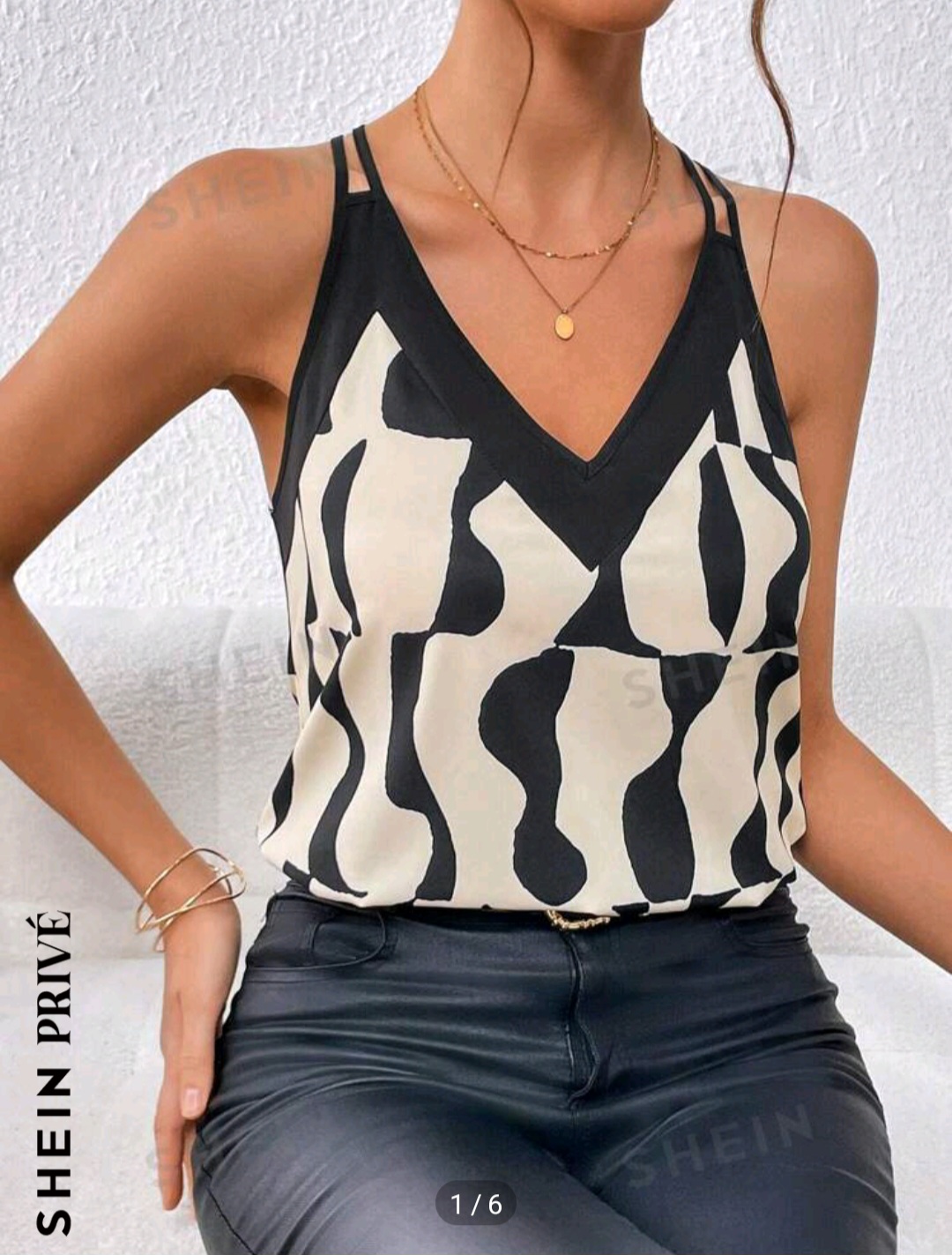 SHEIN Privé Graphic Print Cami Top