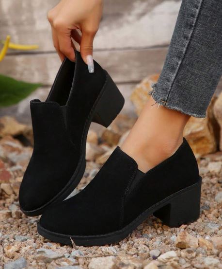 Women's Solid Color Thick Heel Short Boots Casual Black Non-Slip Comfortable Ankle Boots For Women SKU: sx2312184060626665 Trending - Old Money Aesthetic