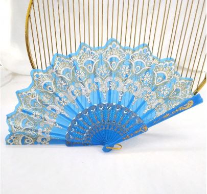 1pc Elegant Ladies' Ancient-Style Dance Folding Hand Fan,Perfect For Music Festival,Party,Model Show And Runway,Costume Decor Props. SKU: sc2404185690877212