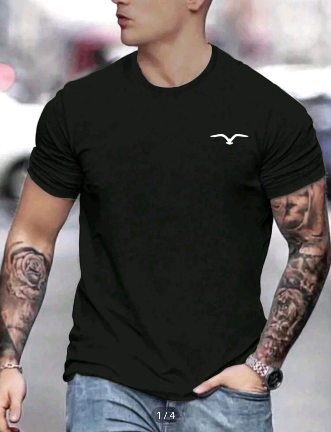 Men's Summer Casual Seagull Printed Short Sleeve T-Shirt