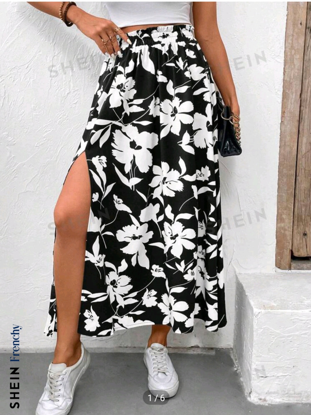 SHEIN Frenchy Women's High Slit Floral Printed Summer Skirt,Bridgerton,Old Money,Simple,Minimalist,