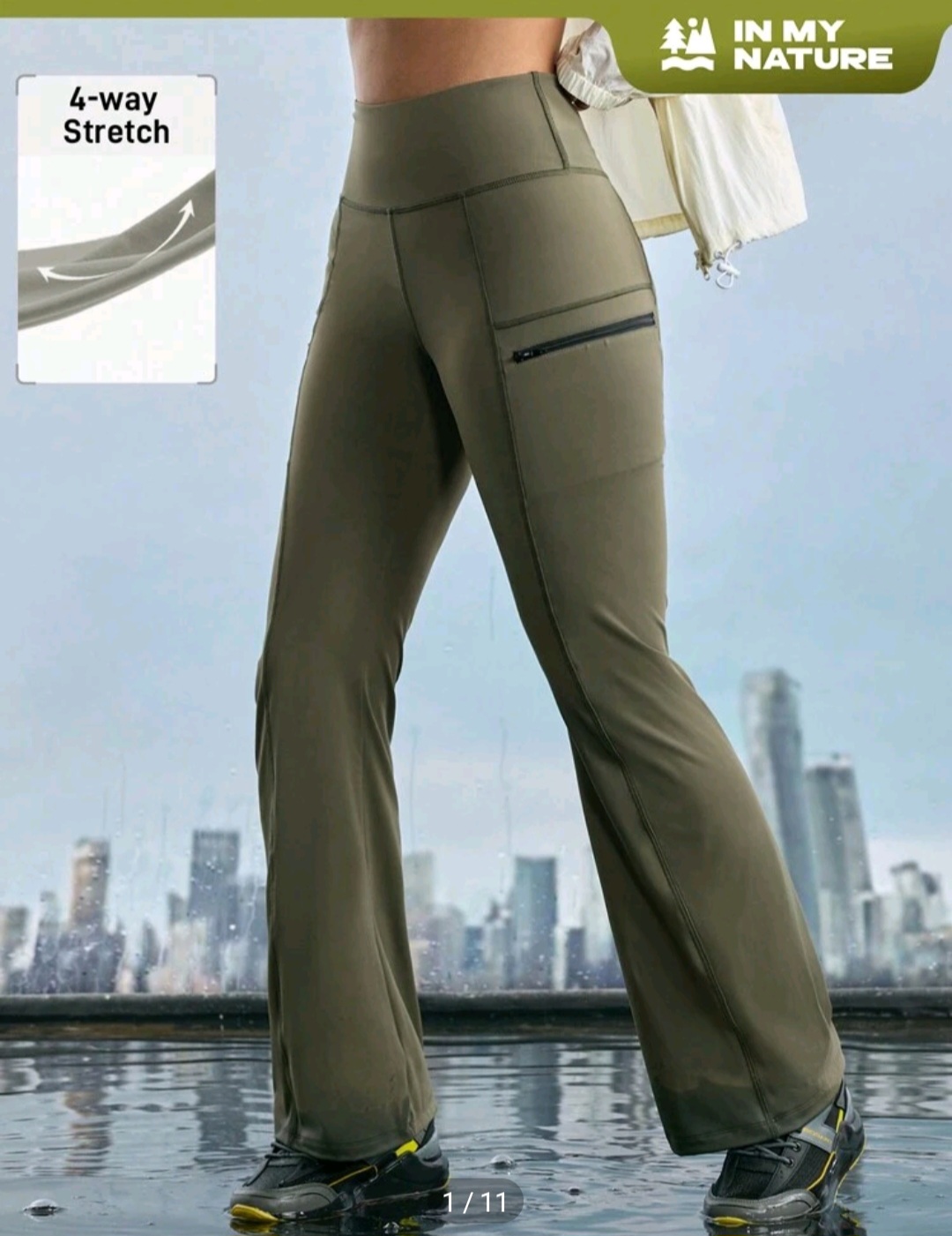 In My Nature Women's Simple Solid Color Slim Fit Outdoor Trousers