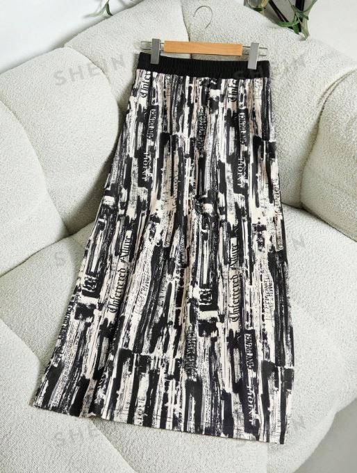 SHEIN Mulvari Women All-Over Allover Print With Pocket Summer Casual Skirt SKU: sz2405214780175567