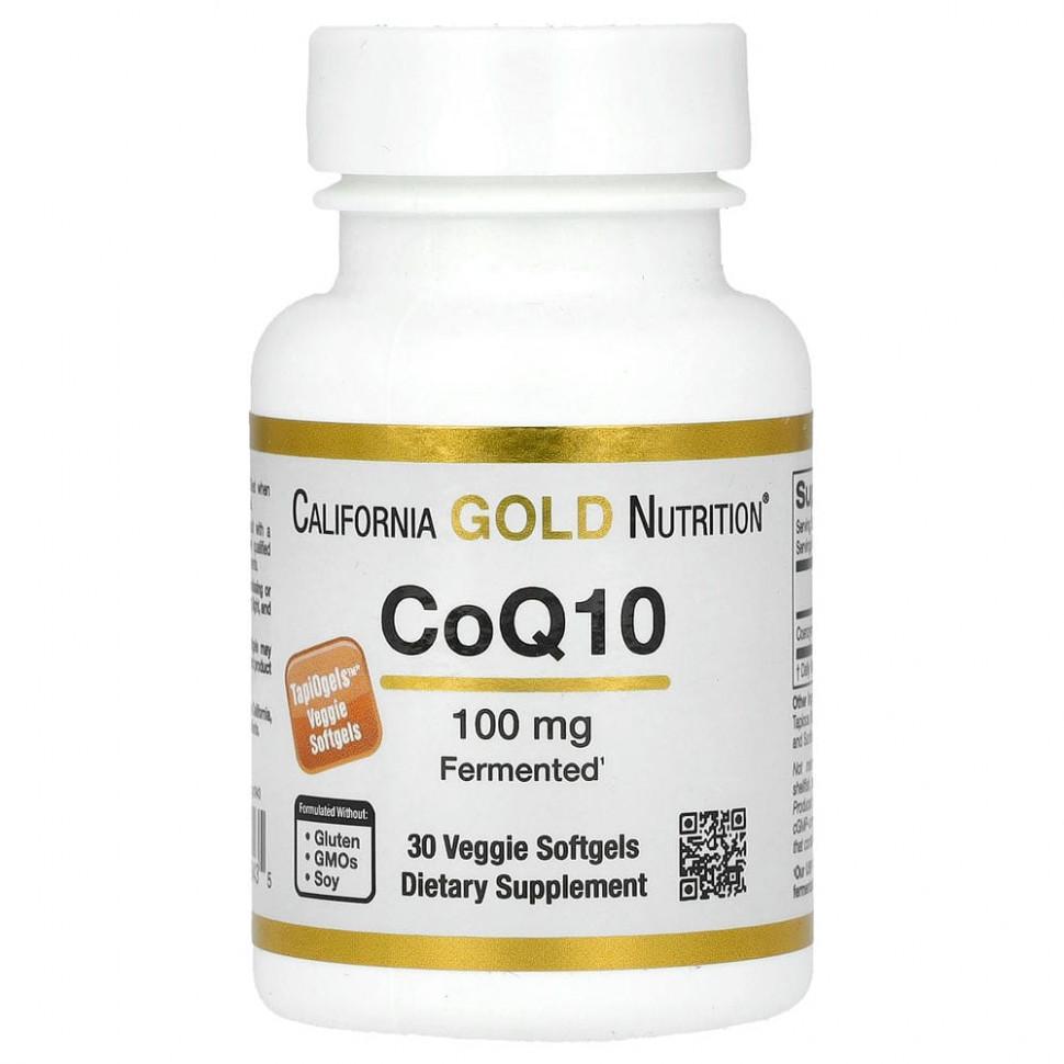 California Gold Nutrition, Коэнзим Q10, 100 мг, 30 растительных капсул Произведено California Gold Nutrition