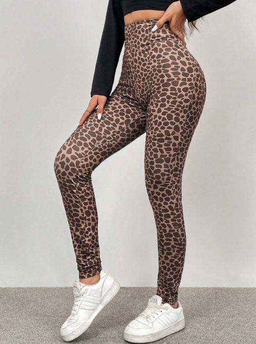 SHEIN Relaxiva Women's Leopard Print Leggings SKU: sz2407234410800098