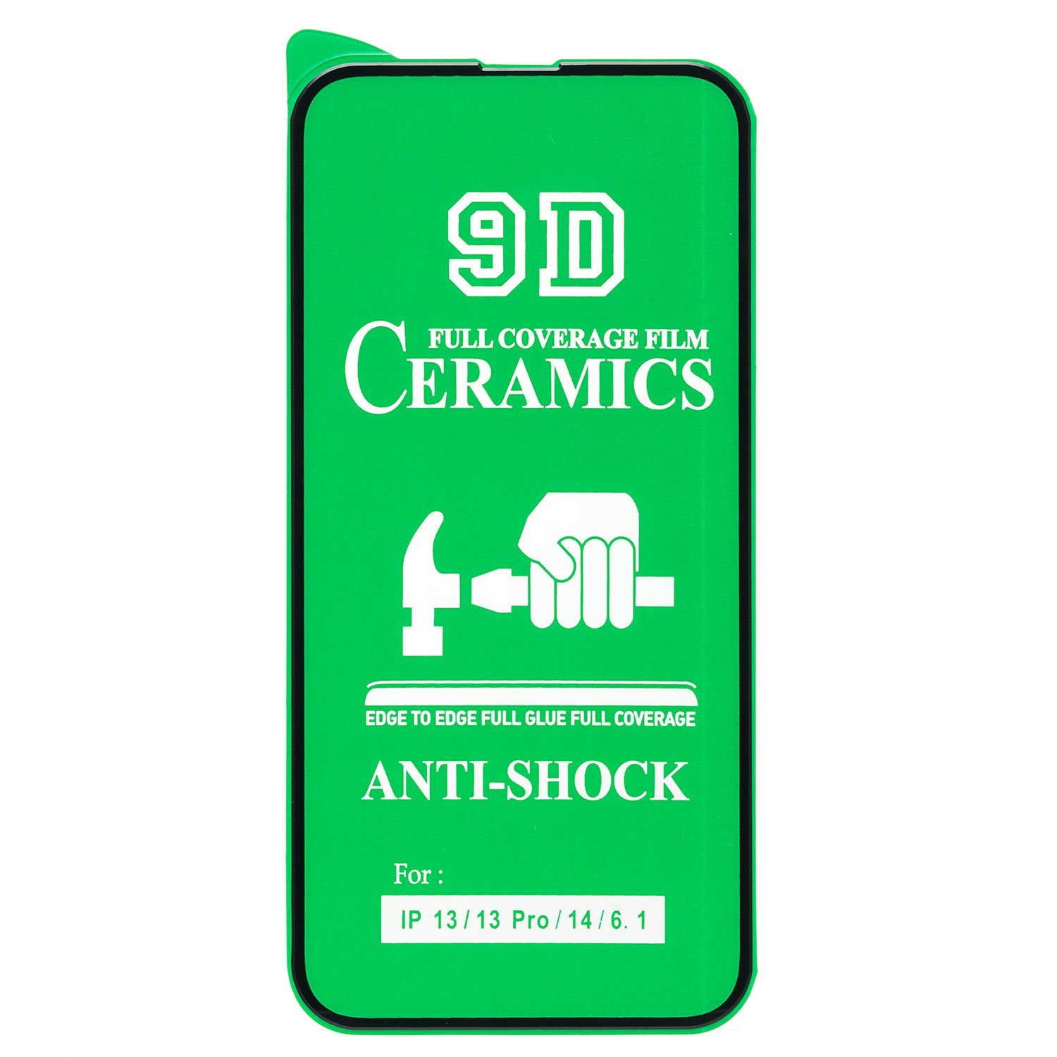 Защитное стекло Full Screen - 2,5D Ceramics для "Apple iPhone 13/iPhone 13 Pro/iPhone 14" (тех. уп) (black)