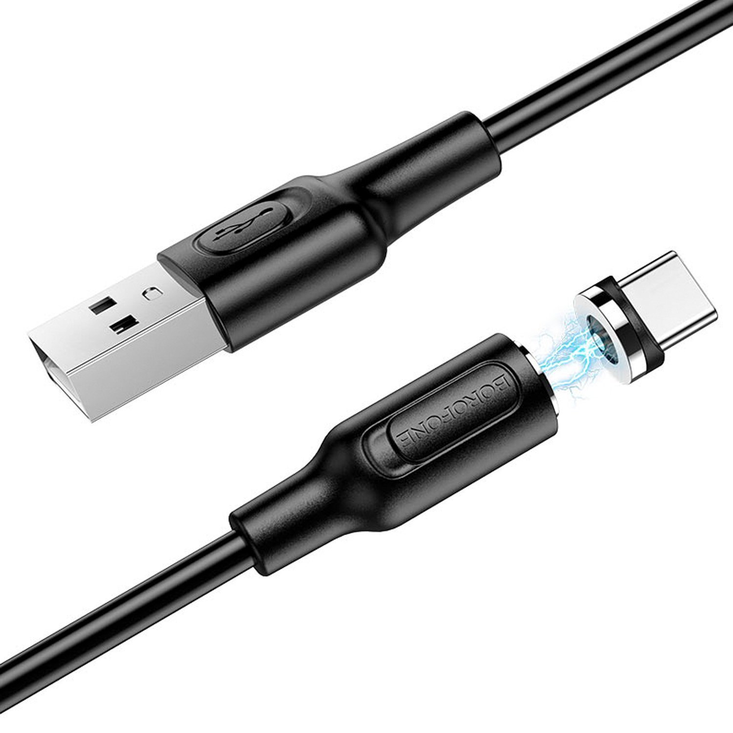 Кабель USB - Type-C Borofone BX41 Amiable магнитный 100см 2,4A (black)