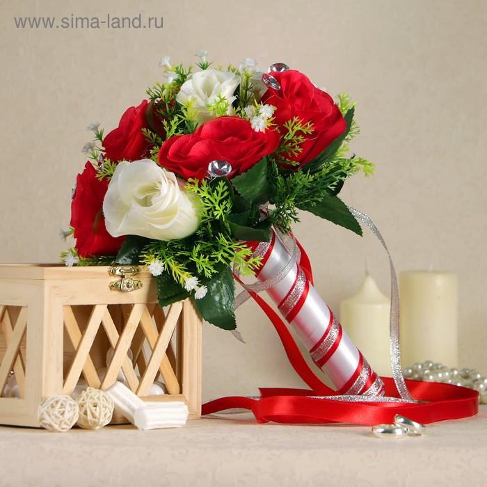 Букет для невесты «Анна», бело-красный