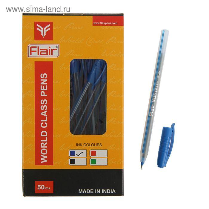 Ручка шариковая Flair Noki, полосатый корпус, узел-игла 0.5 мм, масляная основа., стержень синий ФАСОВКА ПО 5 шт.