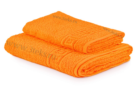 70*140 см Полотенце махровое гладкокрашенное (Оранжевый)