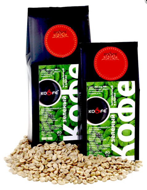 Кофе зеленый Конголезский кофе (100% Робуста Индонезия), зерно 1 кг