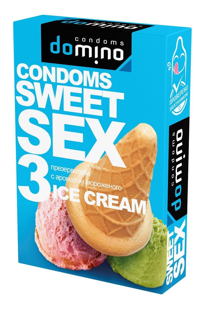 Презервативы для орального секса DOMINO Sweet Sex с ароматом мороженого - 3 шт. Производитель: Domino, Китай