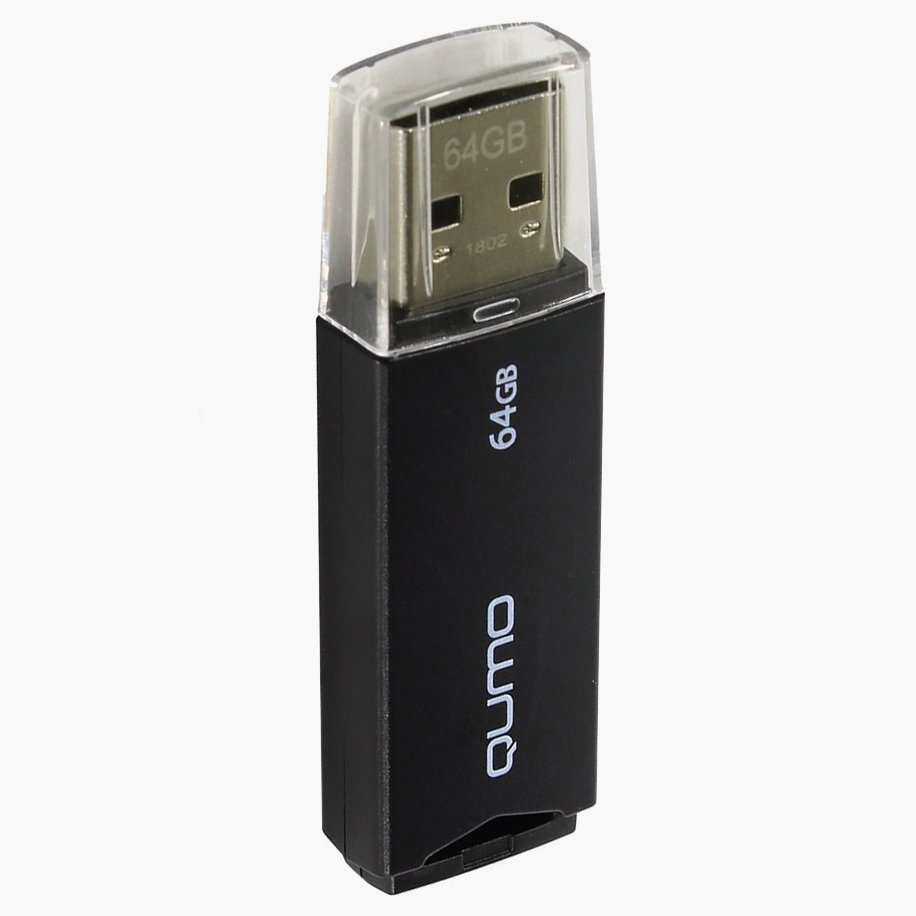 Флэш накопитель USB 64 Гб Qumo Tropic (black)