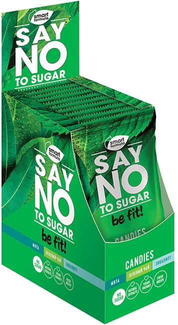 Карамель без сахара «Smart Formula» Say no to sugar мята, зелёный чай, эвкалипт 4шт*60гр