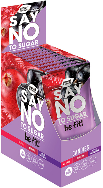 Карамель без сахара «Smart Formula» Say no to sugar малина, клюква, чёрная смородина 4шт*60гр