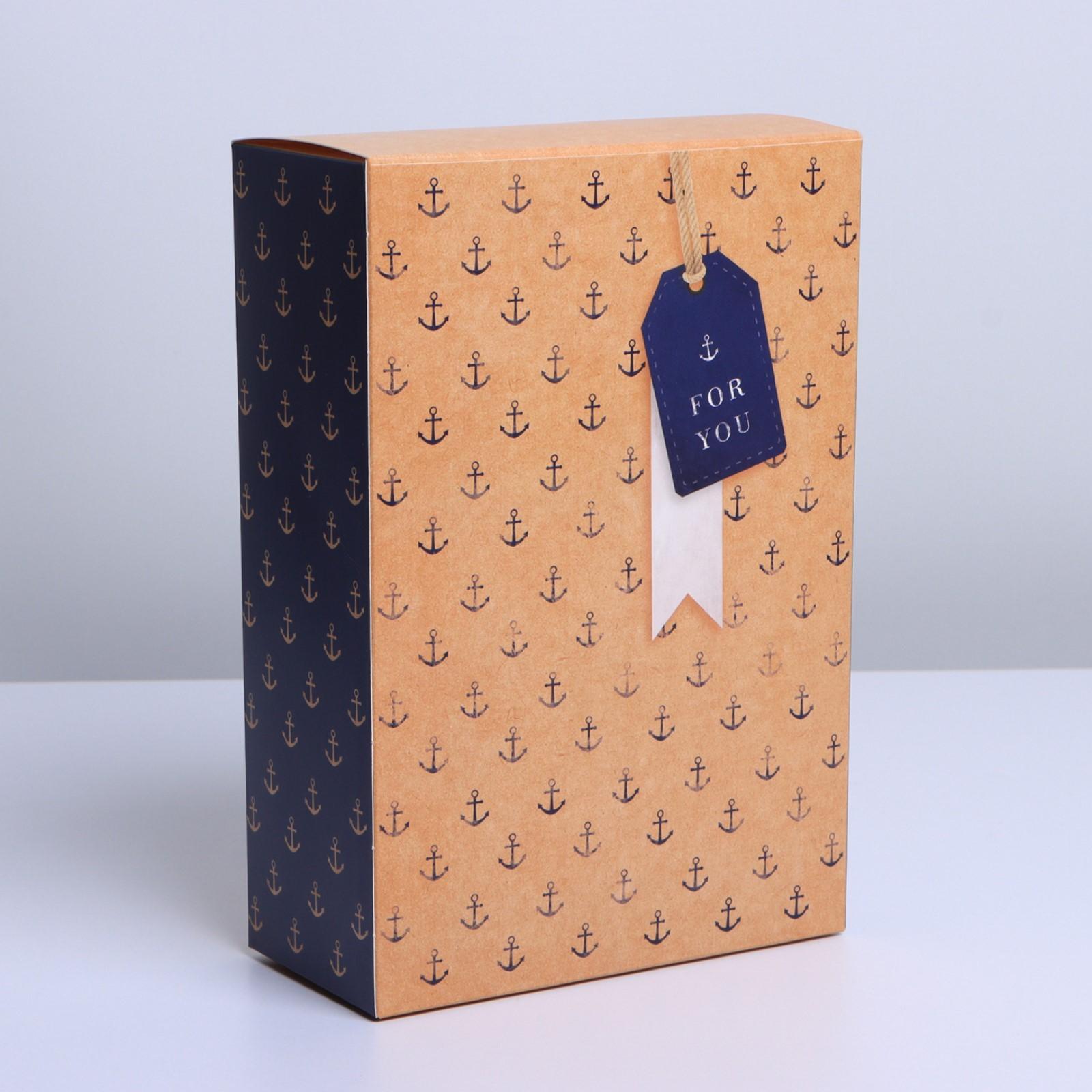 Коробка складная «Якоря», 16 × 23 × 7.5 см