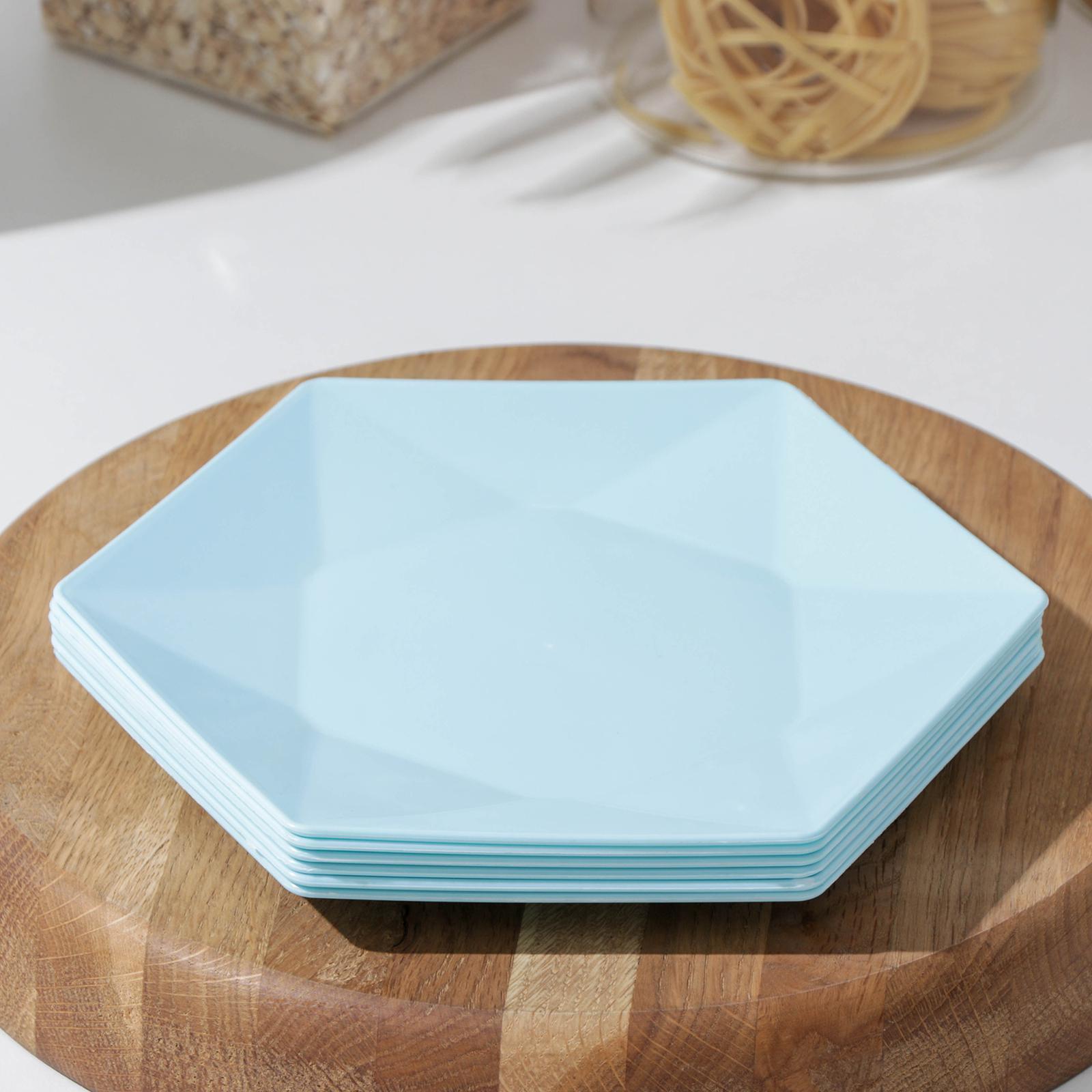 Набор фигурных тарелок «Геометрия», 6 шт, 21×19 см, цвет МИКС