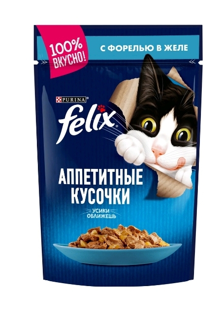 Корм для кошек Felix в асс. в наличии 20 наименований