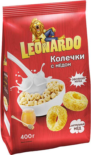 Сухие завтраки Leonardo Колечки с медом 400ГР