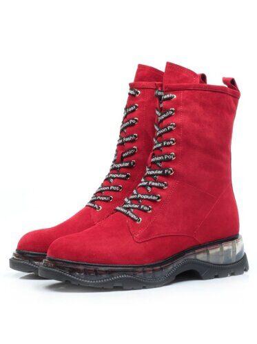 B2001W-418VB RED Ботинки зимние женские (натуральная замша, натуральный мех)