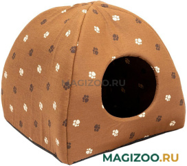 Домик для собак и кошек Дарэлл Юрта с подушкой коричневый хлопок 42 х 42 х 41 см (1 шт)