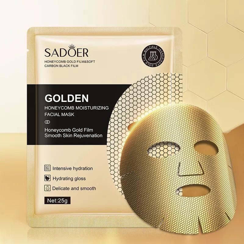 ПРИСТРОЙ!!!    SADOER Двухслойная омолаживающая и восстанавливающая маска из золотой фольги на тканевой основе