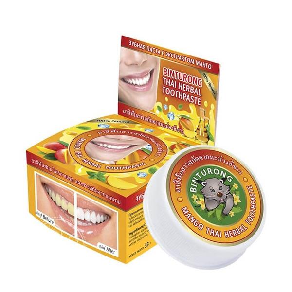 Концентрированная твердая зубная паста с экстрактом манго Mango Thai Herbal Toothpaste, Binturong 33 г