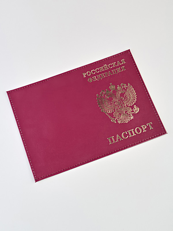 ПРИСТРОЙ!!!!   Обложка на паспорт из натуральной кожи Гладкий с золотым тиснением