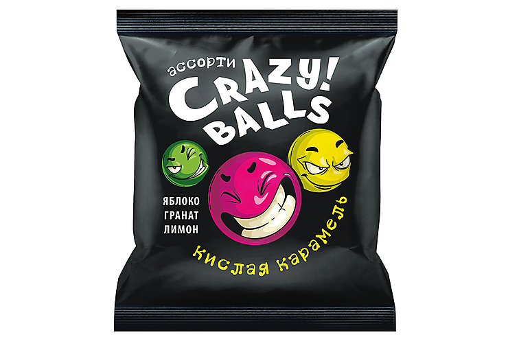 Карамель кислая Crazy Balls (упаковка 0,5 кг)