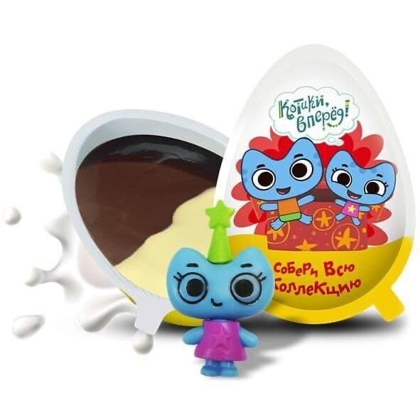 Шоколадные яйца игрушкой24 шт/блок  Котики, срок до февраля