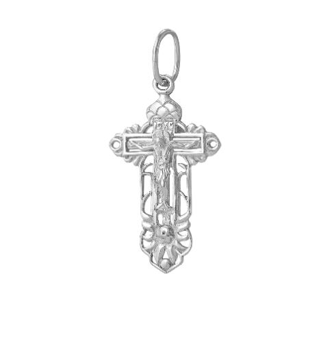 Крест из серебра литье белый 2-156-1