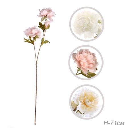 Цветок искусственный Пион 71 см 3 головы / NT46-5 /уп 75/600/микс (Розовый)