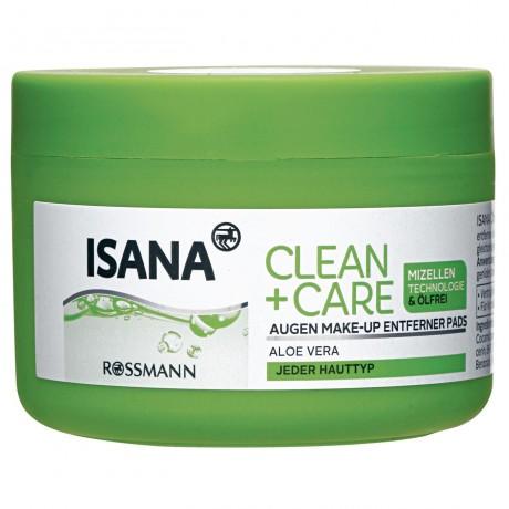 Isana Clean & Care olfreie Mizellen Augen Make-up Entferner Pads Безмасляная мицелла подушечки для снятия макияжа с глаз для всех типов кожи 50 шт