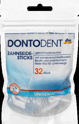 В НАЛИЧИИ   ******DONTODENT Zahnseide-Sticks Тонкие палочки для межзубного пространства, 32 шт