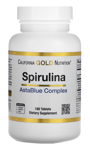 California Gold Nutrition, AstaBlue, комплекс со спирулиной, 180 таблеток