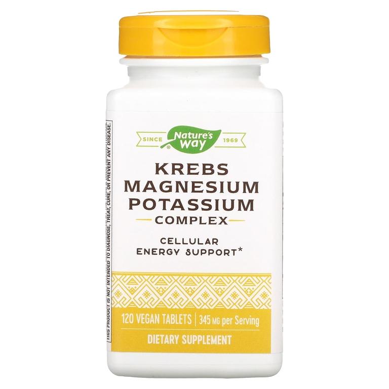 Nature's Way, Krebs Magnesium Potassium, биоактивный минеральный комплекс, 120 таблеток