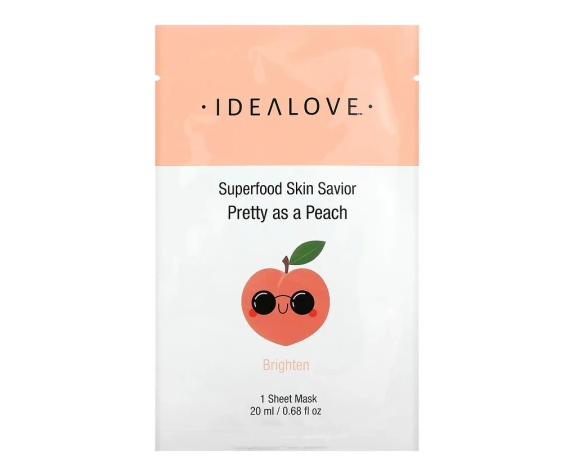 Idealove, Superfood Skin Savior, Pretty as a Peach, 1 тканевая маска, 20 мл (0,68 жидк. Унции)