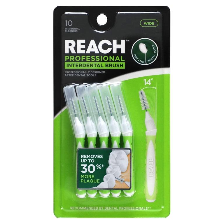 Reach, Professional Interdental Brush, Tight, 10 Interdental Cleaners